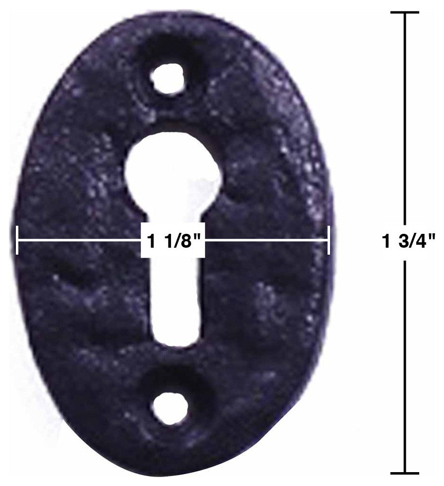 Renovators Supply Black Keyhole Escutcheon 1.75"Wrought Iron Keyhole Cover Plate