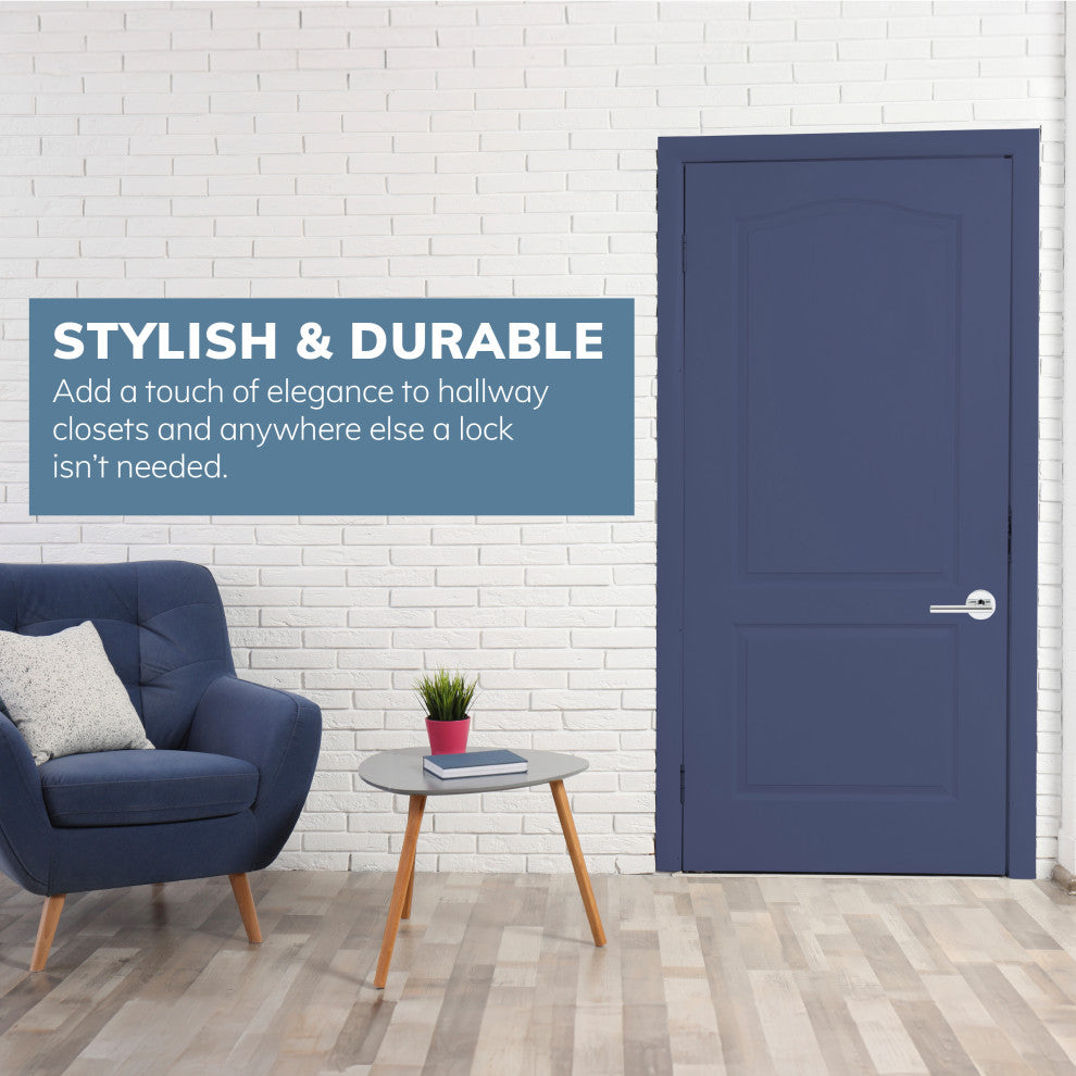 Delaney Hardware Cira Series Passage Set in Satin Nickel, Polished Chrome, Passage Lever