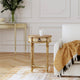 Jules 1-Drawer Round Accent Table, Antique Beige