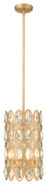 Zlite 822P9-HB 3-Light Pendant, Heirloom Brass