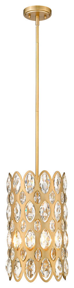 Zlite 822P9-HB 3-Light Pendant, Heirloom Brass