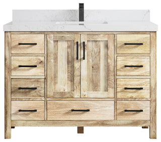 Malibu Mango 48 Single Sink Bath Vanity in White Washed 2" Empira Quartz