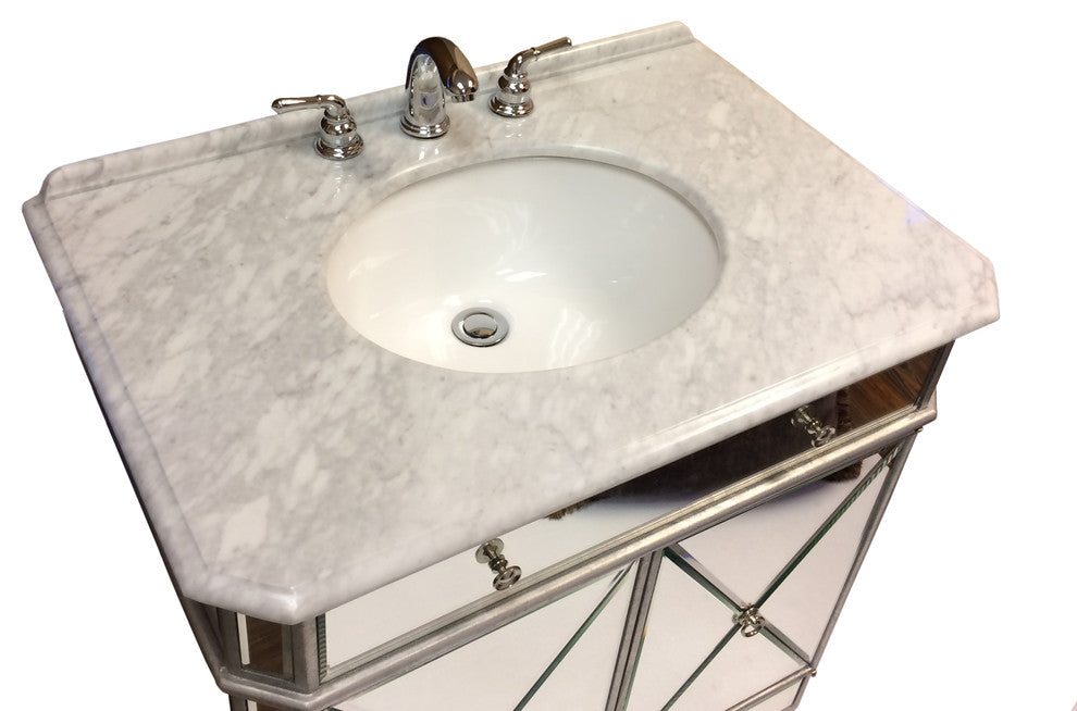 30" Decor-Style Mirror refection Adelisa Bathroom Sink Vanity