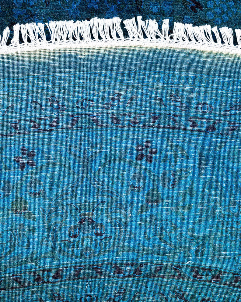 Fine Vibrance, One-of-a-Kind Hand-Knotted Area Rug Purple, 7'1"x7'1"