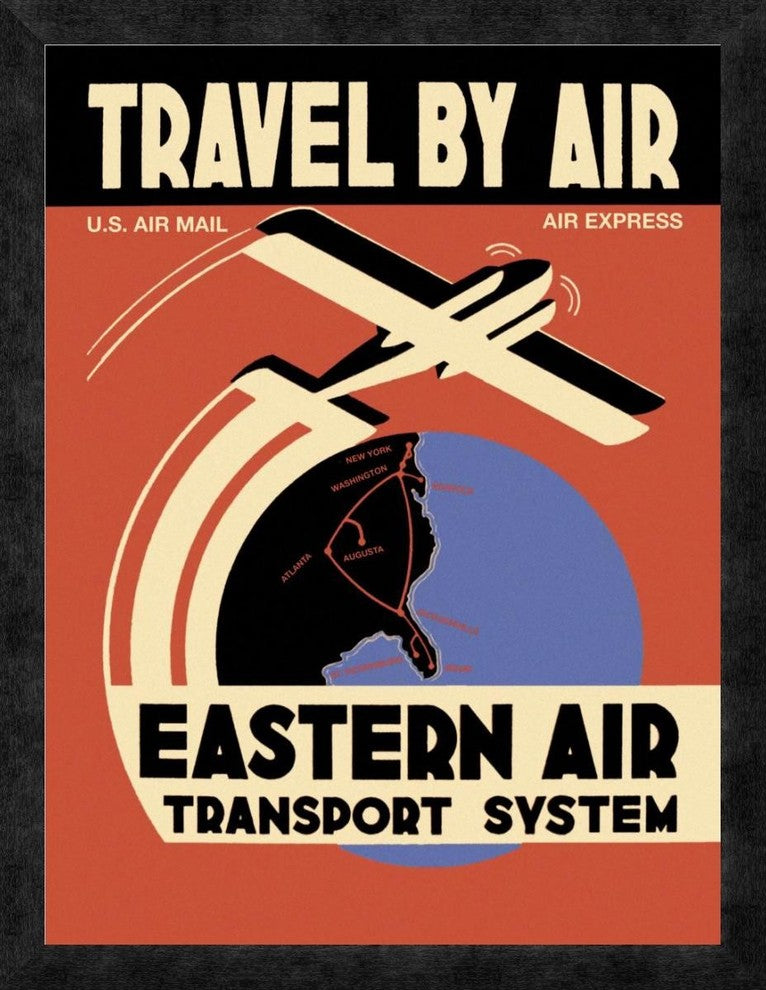 "Eastern Air Transport System" Framed Canvas Giclee, 20"x26"