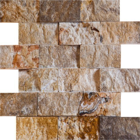 Tuscany Scabas 2x4 Split Face Tile, 10 Sq. Ft.