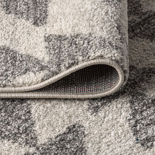 Aisha Moroccan Triangle Geometric Area Rug, Cream/Gray, 3 X 5