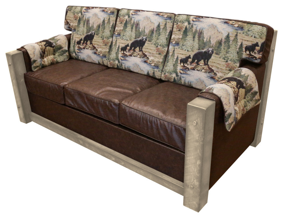 Barnwood Style Timber Peg 3-Drawer Sofa Bed, Frost, Bradley Multi and Quarter Espresso
