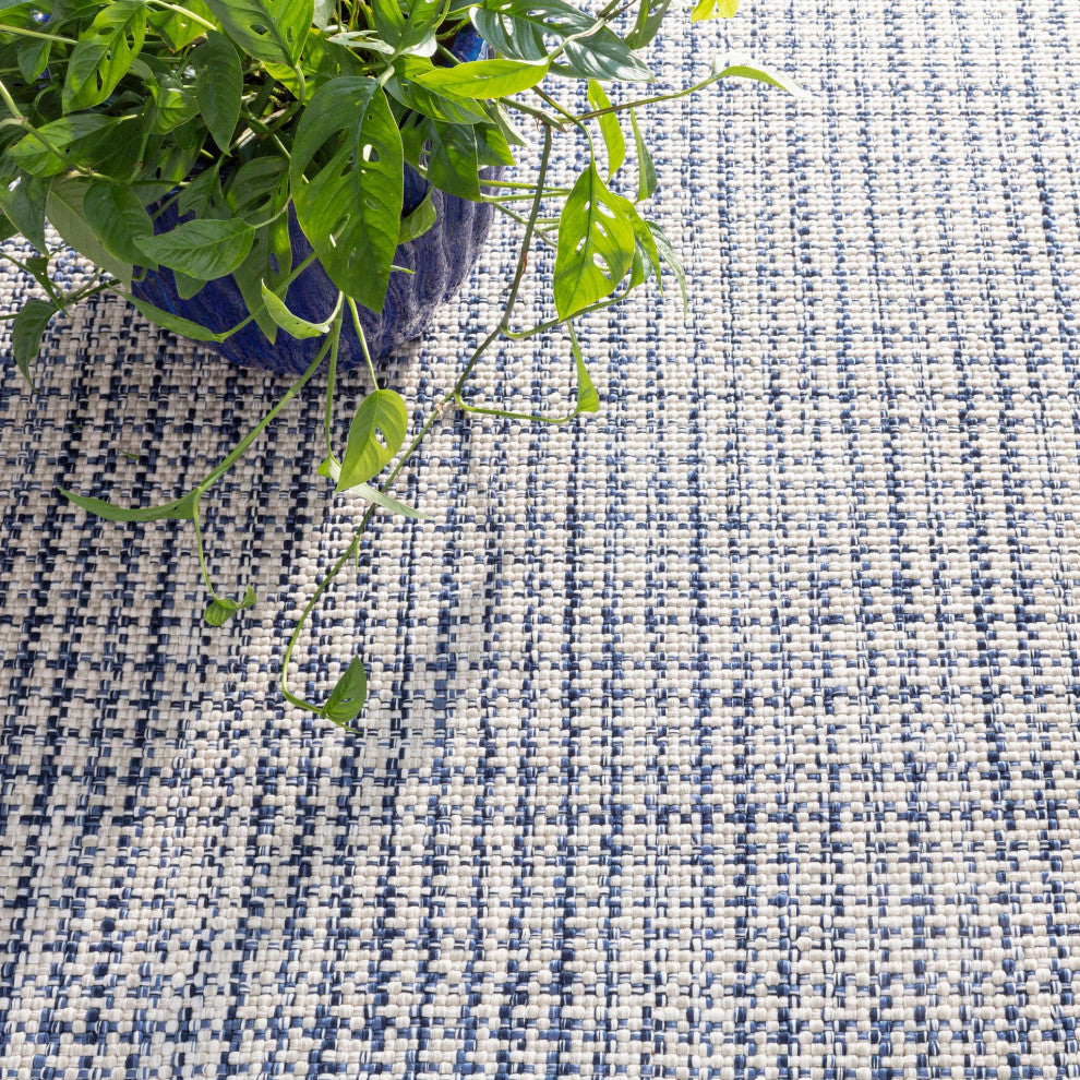 Dash & Albert Journey Blue Handwoven Indoor/Outdoor Rug, Blue, 5' x 8'