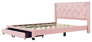 Gewnee Queen Size Storage Bed Linen Upholstered Platform Bed