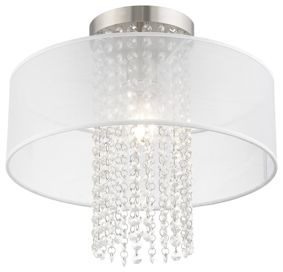 Livex Lighting Brushed Nickel 1-Light Ceiling Mount