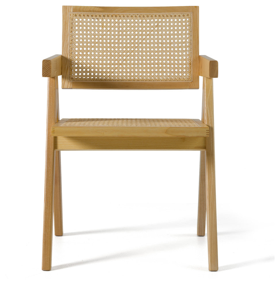 Modrest Aurora Light Rattan and Natural Ash Folding Dining Arm Chair