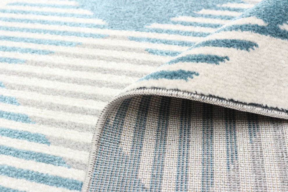 Aqua Kors Area Rug, Gray, 6'x9'