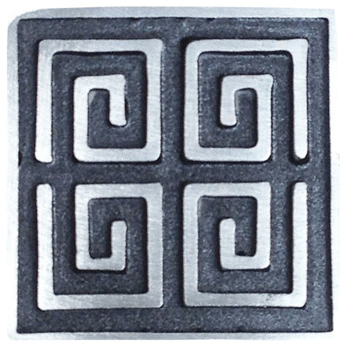 Four Spiral Square Knob, Satin