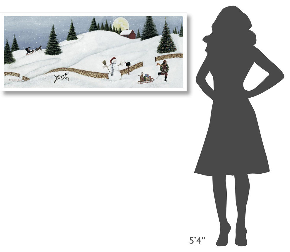 "Christmas Valley Snowman Crop" Paper Print by David Carter Brown, 52"x22"