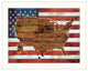 "American Flag USA Map" By Marla Rae, Printed Wall Art, White Frame