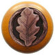 Oak Leaf Wood Knob, Antique Brass, Maple Wood Finish, Antique Copper