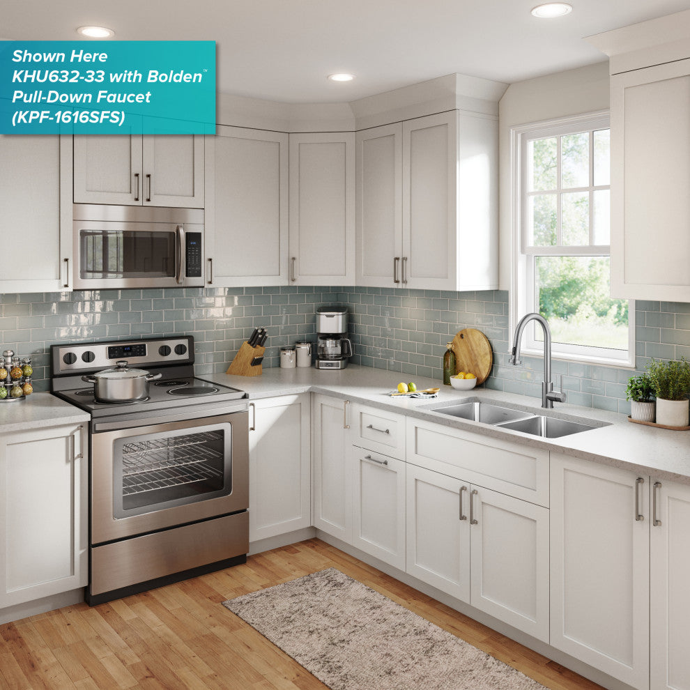 KRAUS Fairlane 25" Undermount 1-Bowl 18 Gauge Stainless Steel Kitchen Sink