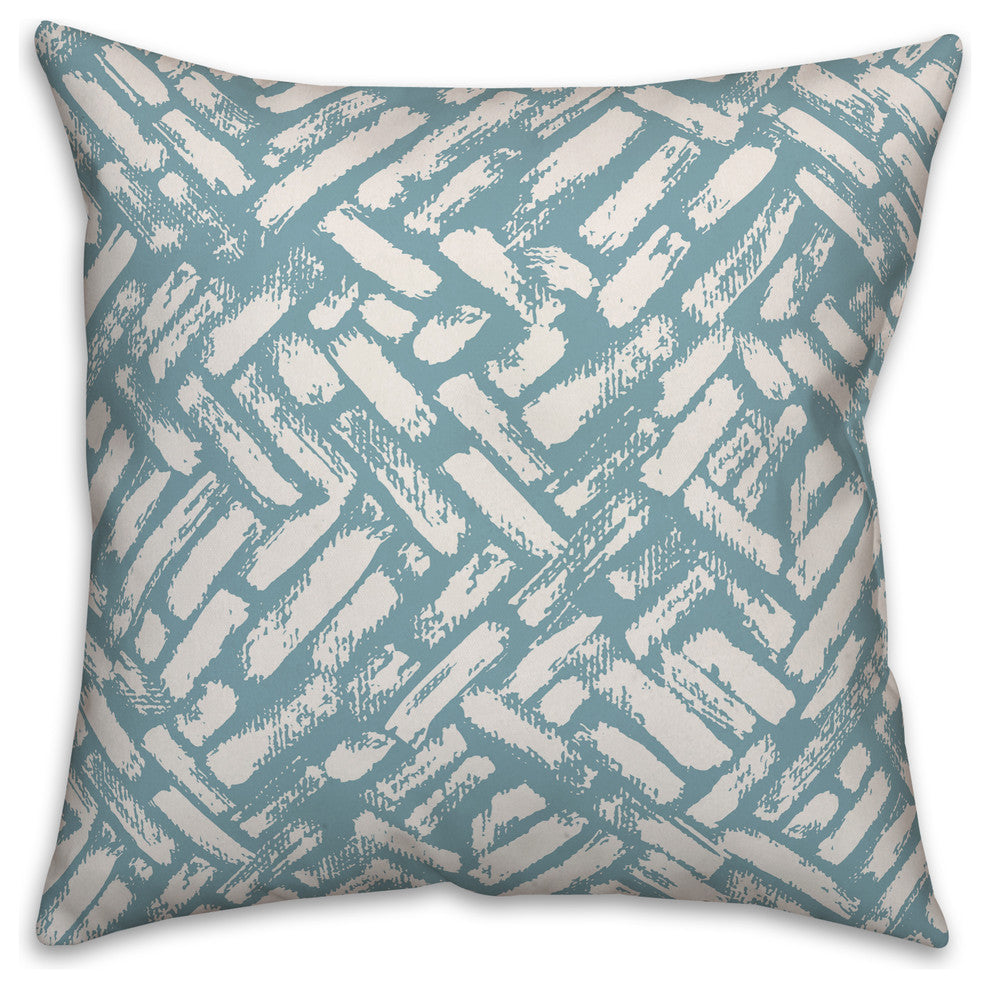 Soft Blue Abstract Strokes 18x18 Throw Pillow