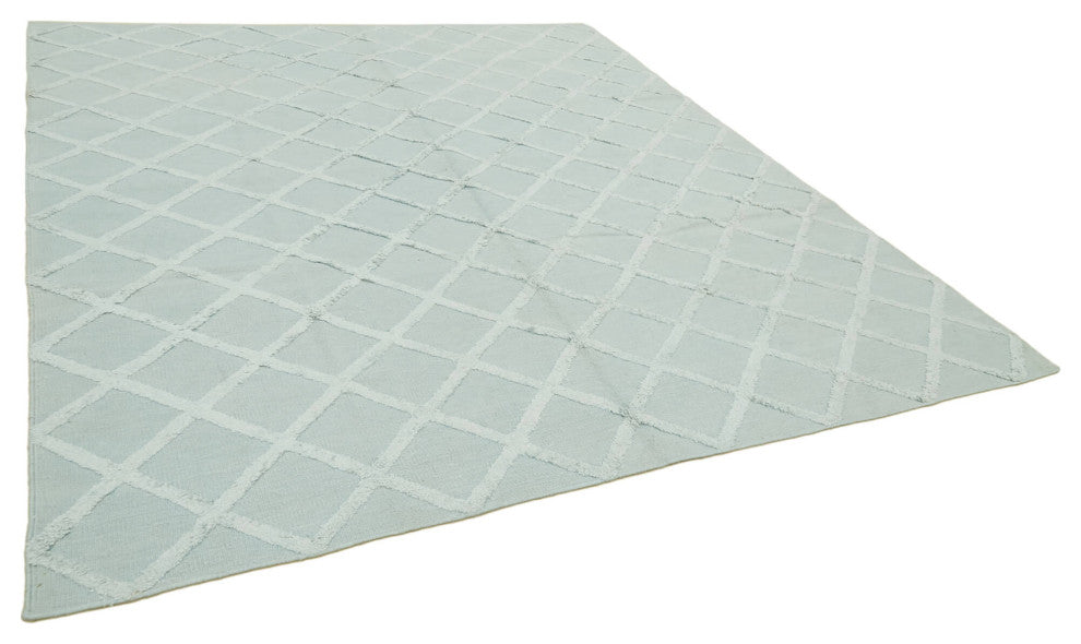 Rug N Carpet - Handwoven Modern Design 8' 0'' x 10' 0'' Wool Flatweave Kilim Rug