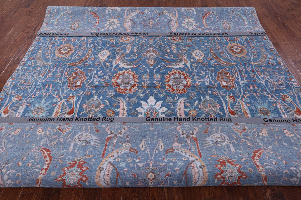 Persian Hand Knotted Wool and Silk Rug 9' 0" X 11' 10" Q11802