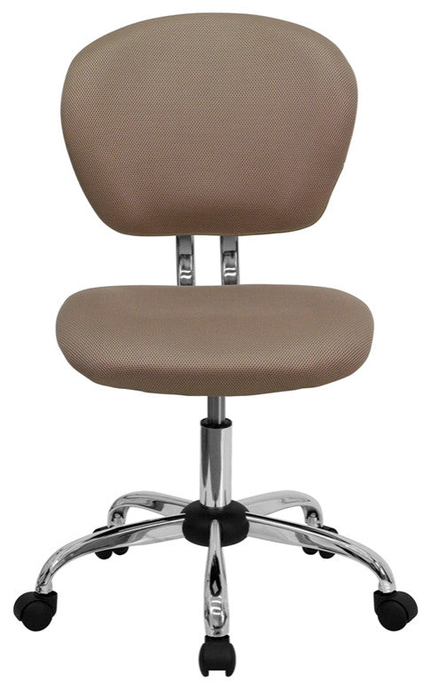 Flash Furniture Mid-Back Coffee Brown Mesh Task Chair With Chrome
