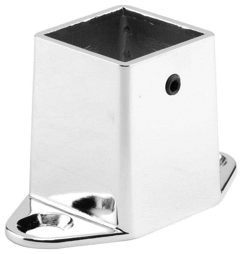 Square Post Shoe, 1-1/4", Cast Zamak Construction, Chrome Plated