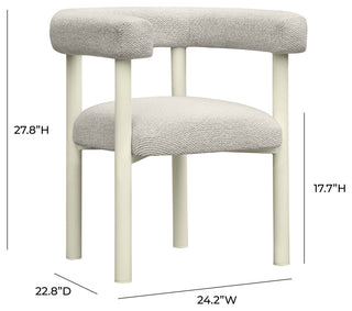 Jackie Cream Outdoor Textured Dining Chair