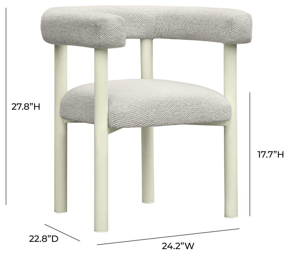 Jackie Cream Outdoor Textured Dining Chair