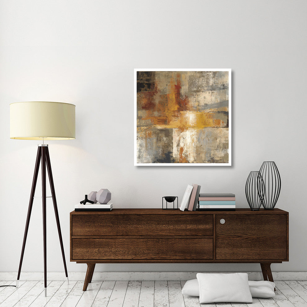 "Silver and Amber Crop" Digital Paper Print by Silvia Vassileva, 38"x38"
