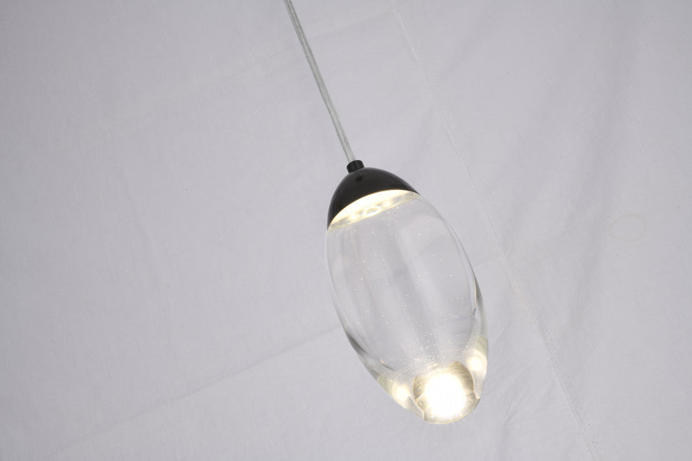 BETHEL INTERNATIONAL OCH04P7BK 1-Light LED Pendant, Matte Black