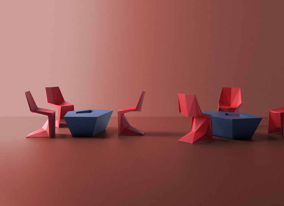 Voxel Chair, Set of 4, Basic/Injection, Red