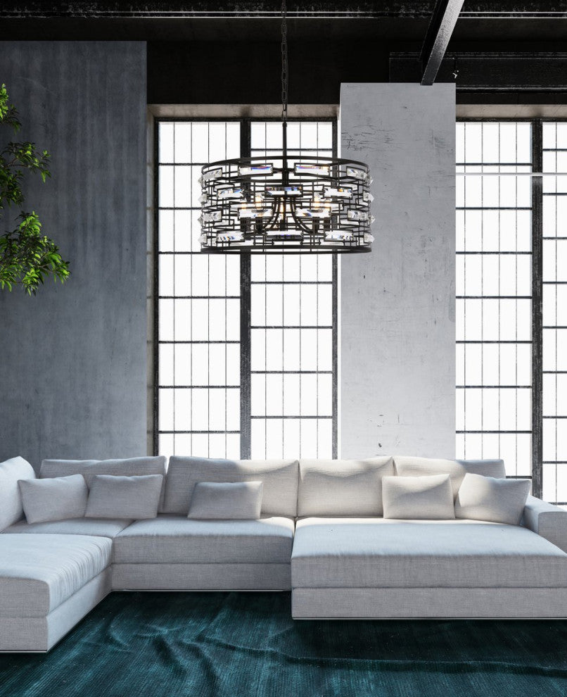 Elegant Lighting Kennedy 5-Light Pendant Black