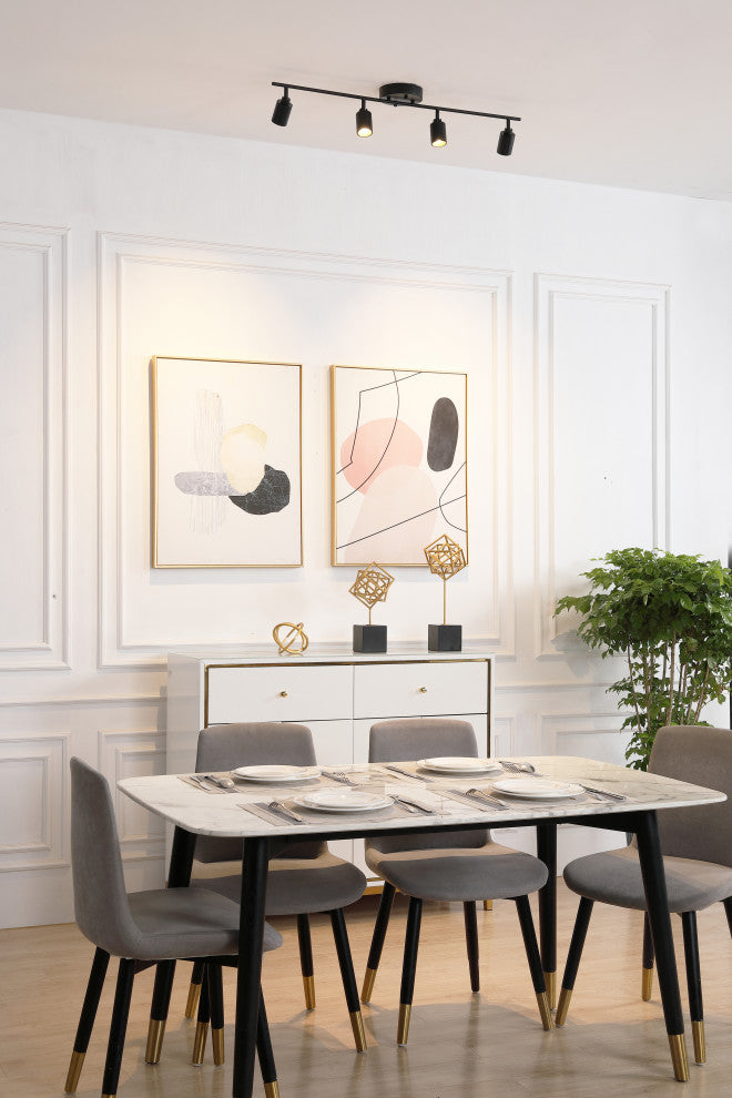 Vidalite Shura 4 Head LED Flush Mount FIxed Track Light, Black