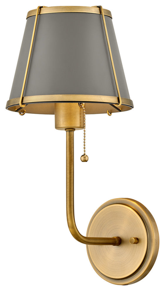 Hinkley Clarke 15.75" Wall Sconce, Dark Matte Grey + Lacquered Dark Brass