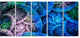 Dramatic Colorful Fractal Clouds, Abstract Canvas Art Print, 60"x28", 5 Panels