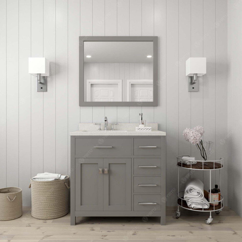 Caroline Parkway 36" Single Bathroom Vanity Set in Gray