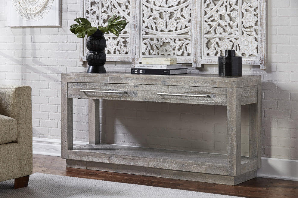 Modus Alexandra 3 Piece Rectangular Coffee, End, Console Table, Rustic Latte