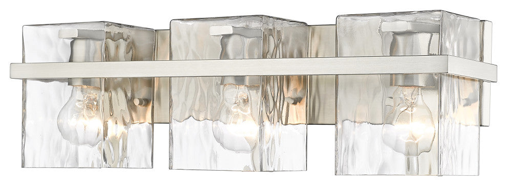 Zlite 1938-3V-BN 3-Light Vanity, Clear
