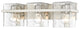 Zlite 1938-3V-BN 3-Light Vanity, Clear