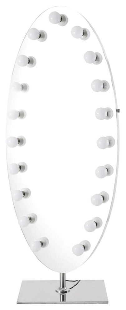 Heiress Full Length Vanity Mirror, White, Led Strip Light