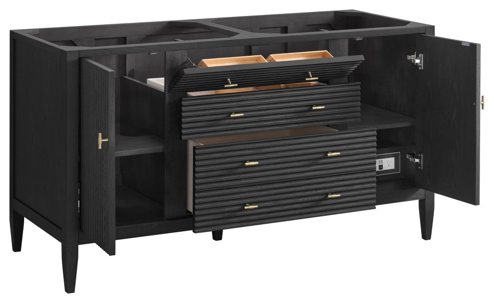 Myrrin 60" Double Vanity, Carbon Oak