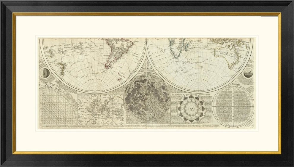 "A general map of the world or terraqueous globe, 1787"  by Samuel Dunn, 40x23"