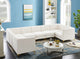 Alina Black Velvet 8-Piece Modular Sectional, Cream, Armless Chair (4), Corner Chair (4) - B