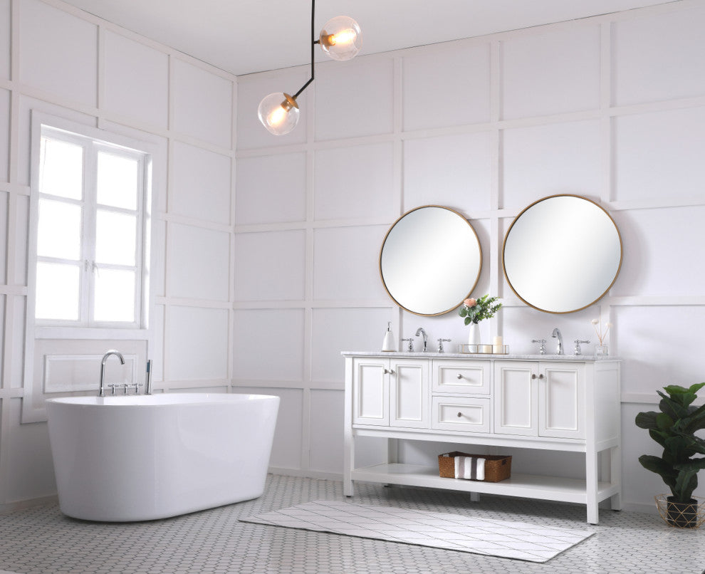 Home Living 60" Double Sink Bathroom Vanity Set, White