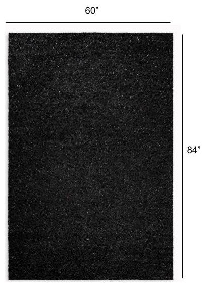 5" x 7" Black and Silver Sparkly Area Rug