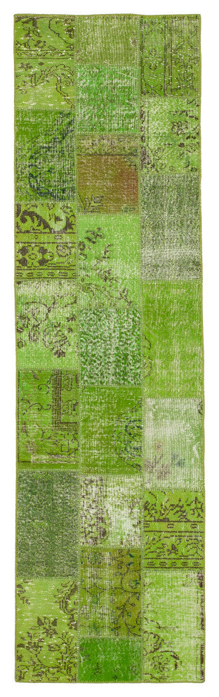 Rug N Carpet - Handwoven Oriental 2' 10" x 10' 0" Boho Patchwork Runner Rug
