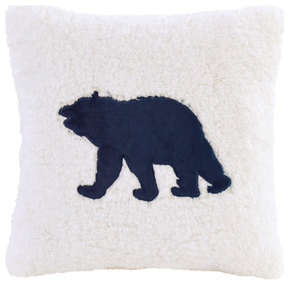 Woolrich Alton Plush to Sherpa Winter Comforter Set, Navy Blue, King