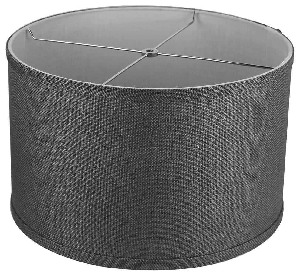 Classic Drum Burlap Lampshades, Denim Blue, 16"