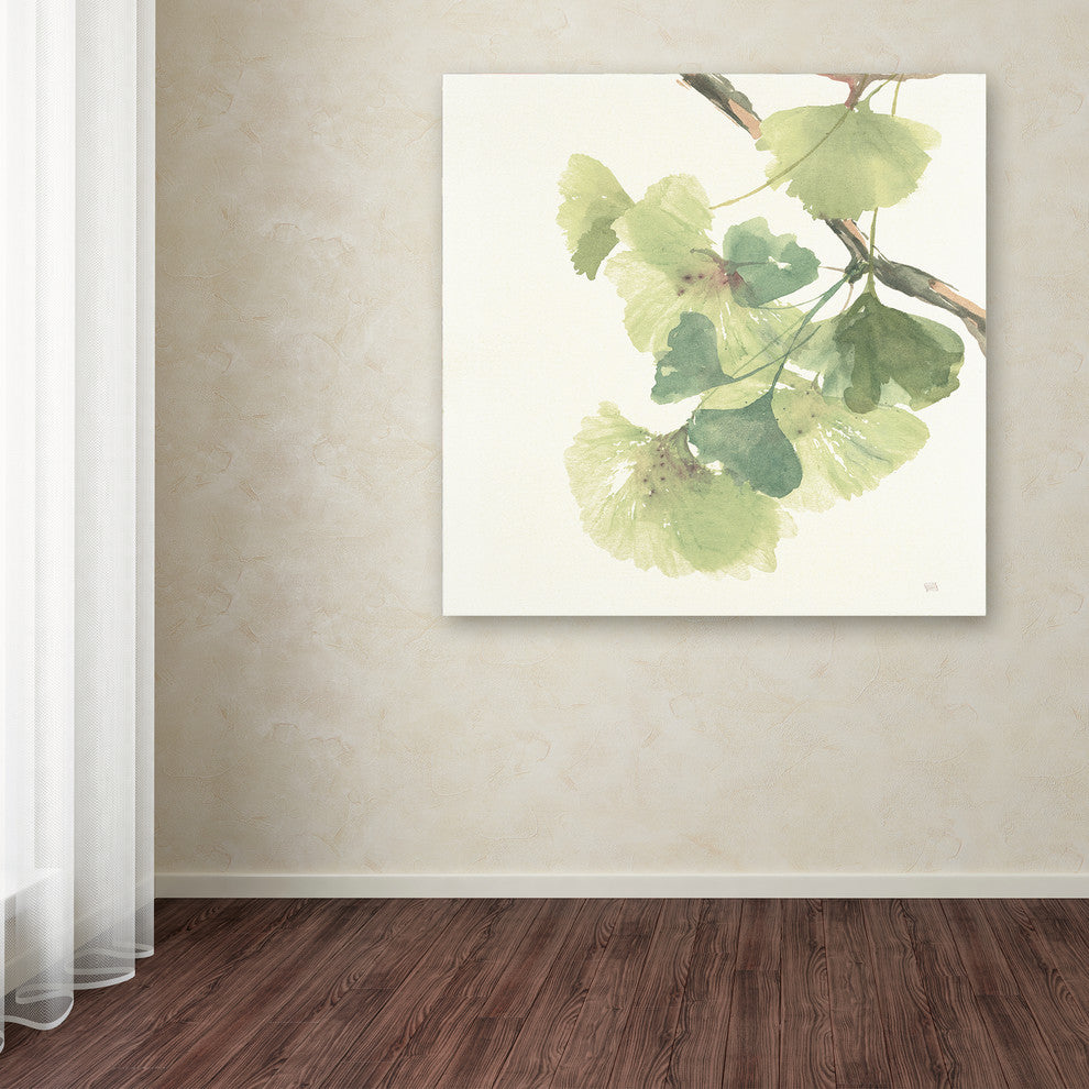 Chris Paschke 'Gingko Leaves II Light' Canvas Art, 24"x24"